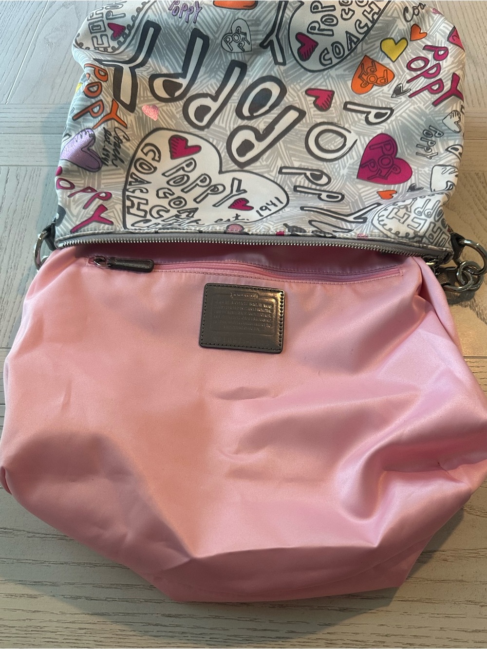 Coach Poppy Silver Graffiti Boho Bag - Picture 12 of 13